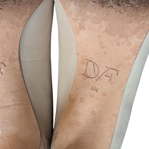 Diane Von Furstenberg High Heels Shoes Nude Beige Smooth Leather Women's 9.5 - Picture 11 of 12